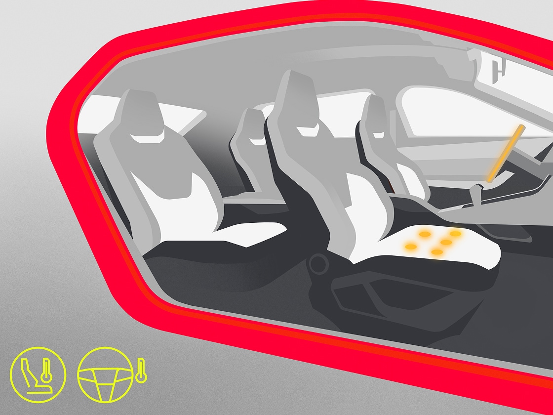 Vista del diseño interior del SEAT Arona que permite una conducción más segura y cálida, gracias al winter pack