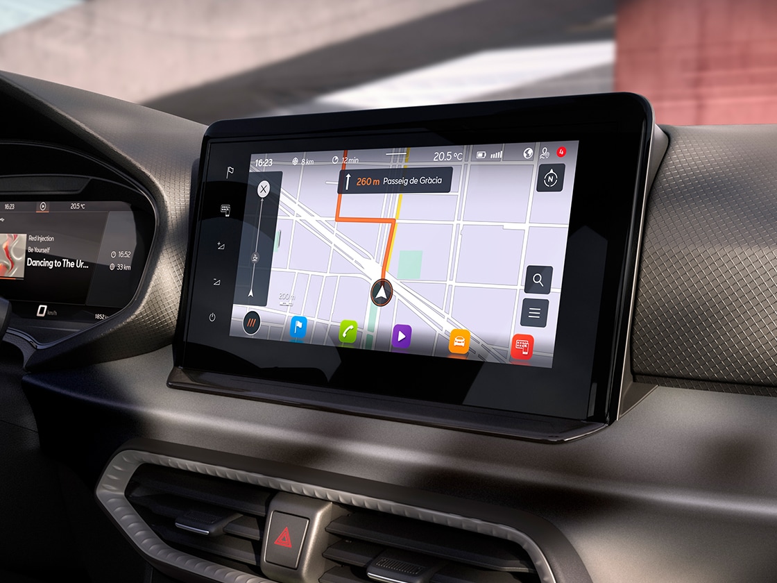 Vista de la pantalla táctil del SEAT Ibiza  Vista de la pantalla táctil del SEAT Ibiza