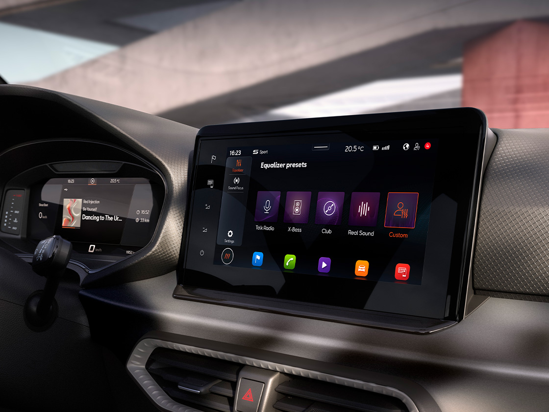 Pantalla del sistema de sonido del SEAT Ibiza