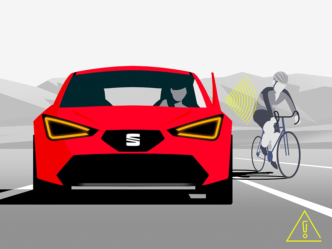 Sistema de seguridad Asistente de cambio de carril del SEAT Ibiza  Sistema de seguridad Asistente de cambio de carril del SEAT Ibiza