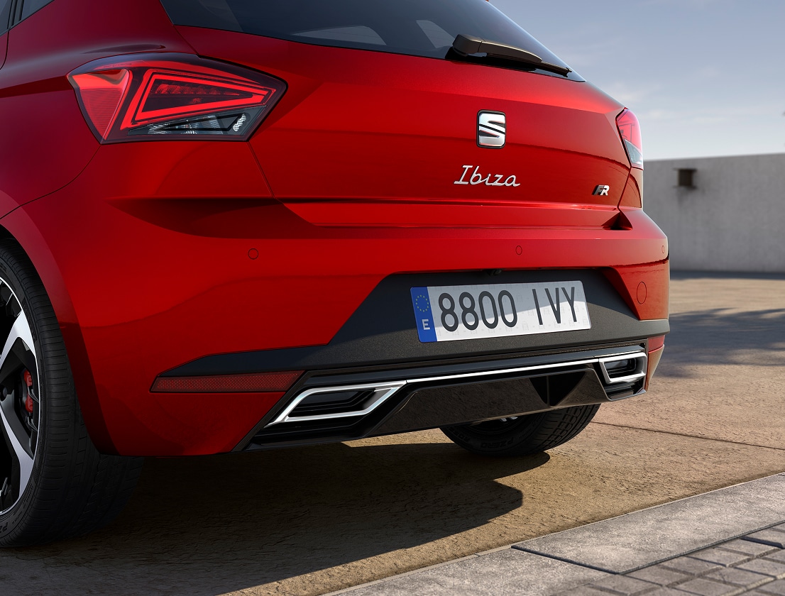 Difusor trasero del SEAT Ibiza en color Rojo Desire