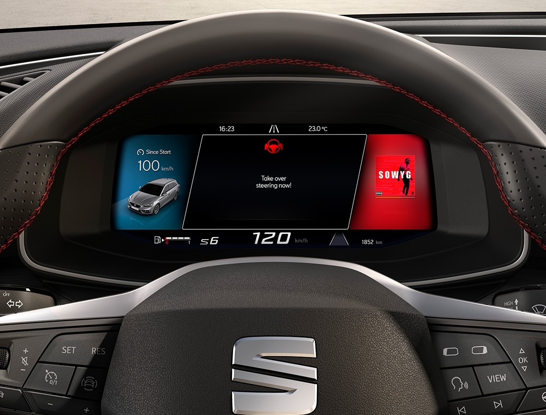 Digital Cockpit del SEAT León con asistencia de emergencia  
