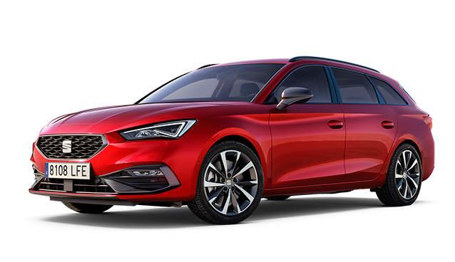 SEAT León sportstourer fr acabado color rojo Desire con llantas de aleación mecanizadas