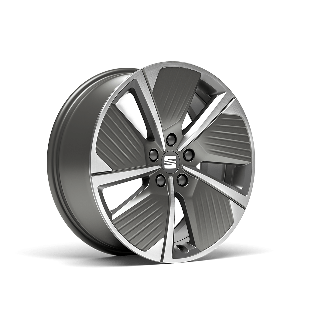 Llanta exclusiva de aleación de 18 pulgadas gris Cosmo del SEAT León