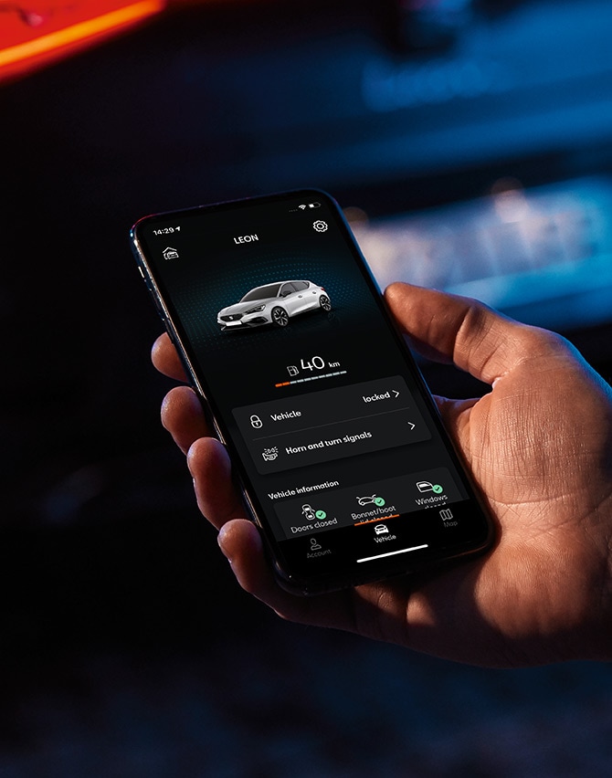 smartphone conectado a SEAT CONNECT