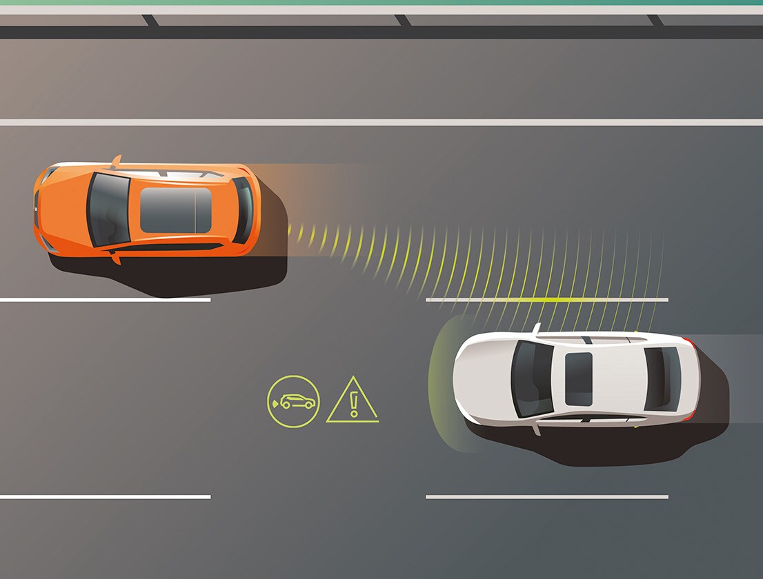 SEAT Tarraco circulando cerca de otro coche con asistente de cambio de carril 