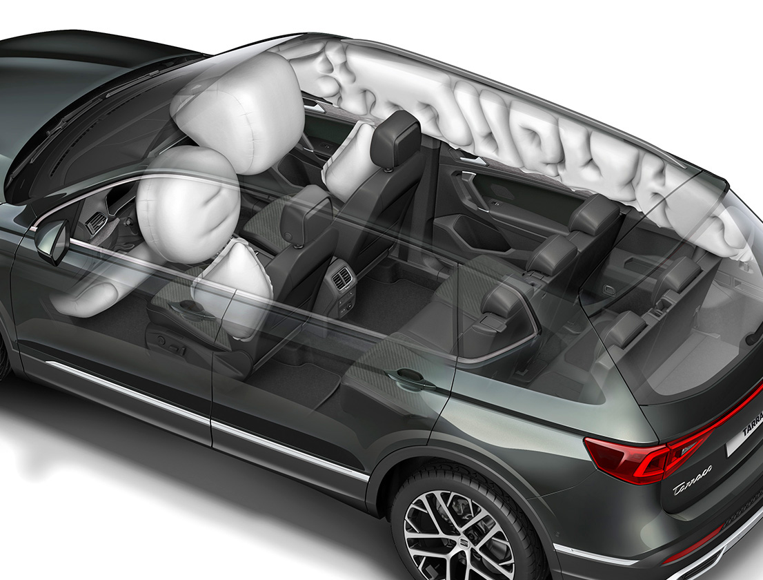 Airbags frontales inflados del nuevo SEAT Tarraco XPERIENCE 