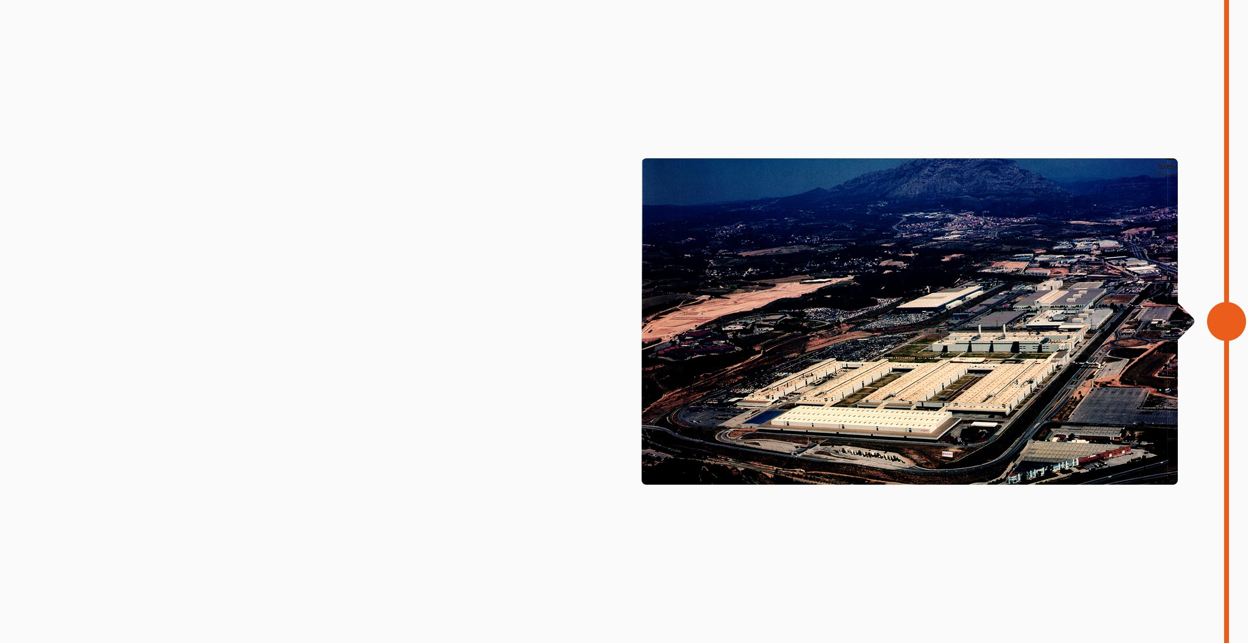 Vista aérea de la nueva fábrica de vehículos en Martorell en 1990