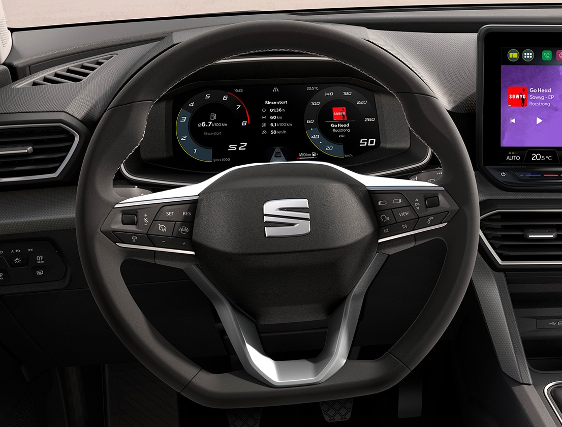 volante deportivo del SEAT León 