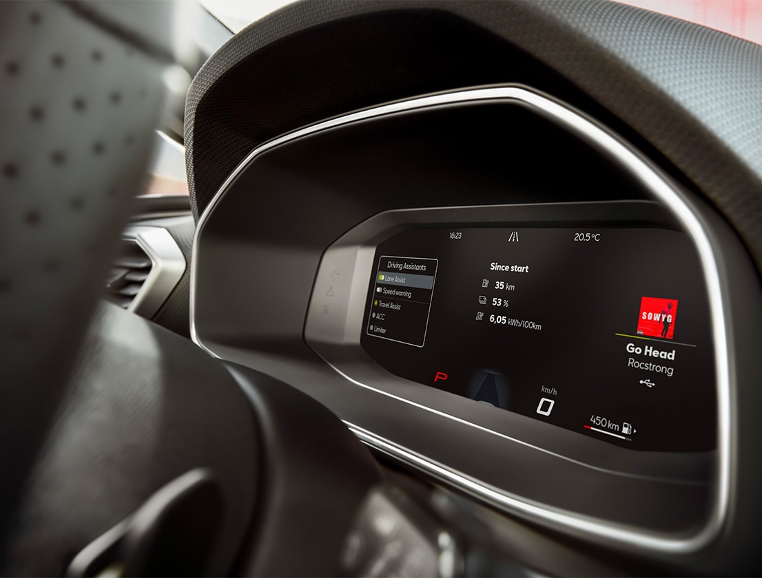 Vista interior del Digital Cockpit del SEAT León Sportstourer